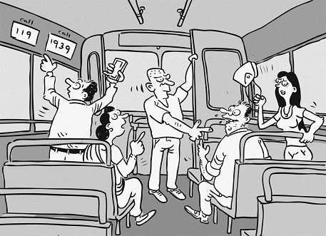 Public Transport Cartoon