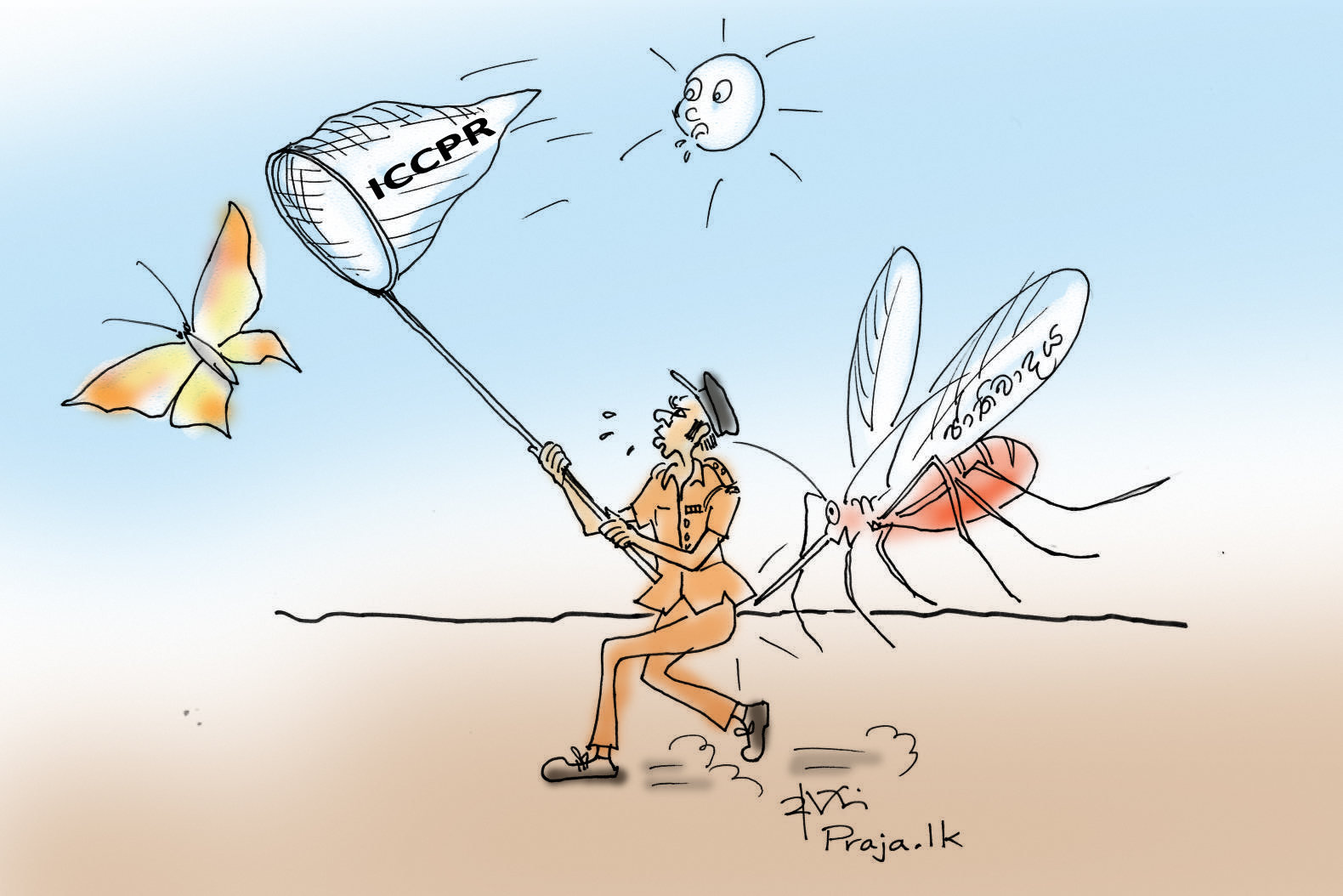 Cartoon on ICCPR Act by Ajith Perakum Jayasinghe
