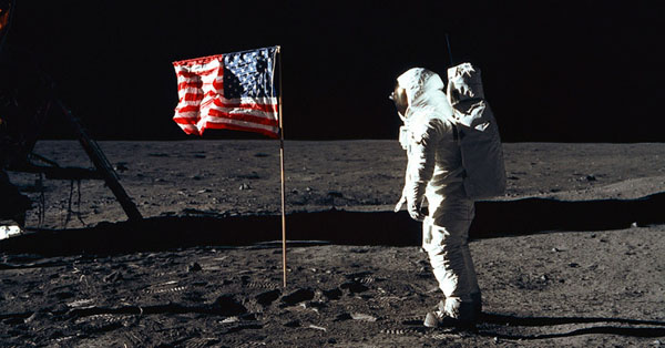 Flag on moon
