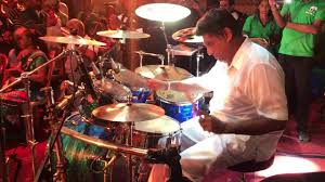 Sajith Playing drums