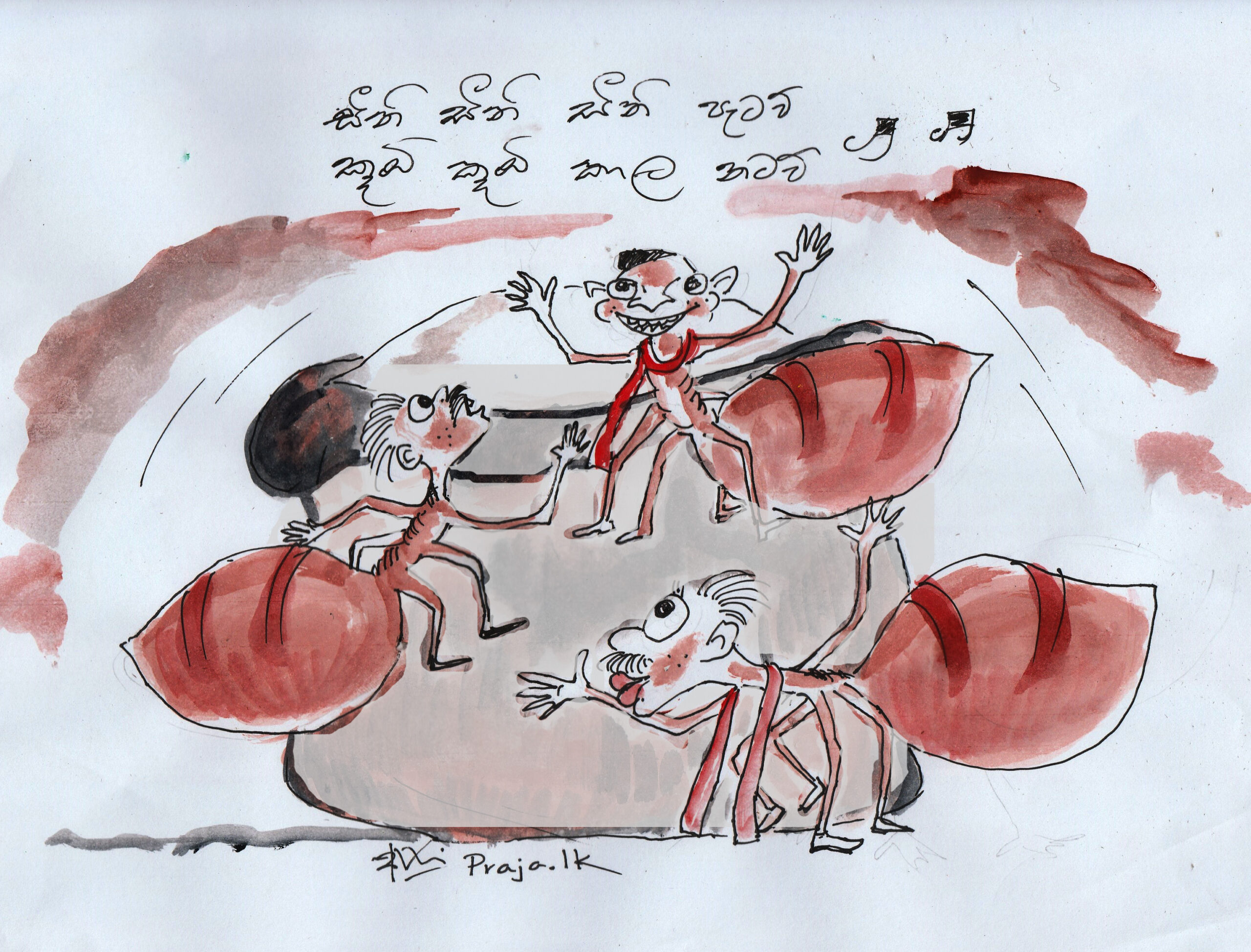 Sugar fraud of Sri Lanka, cartoon by Ajith Perakum Jayasinghe