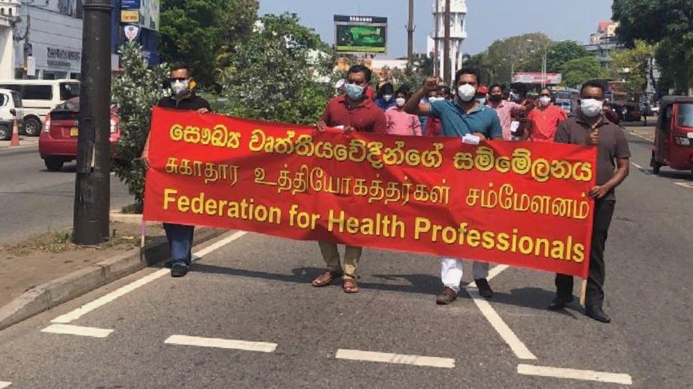 health workers' strike in Sri Lanka